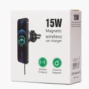 Держатель автомобильный CarWC03 SafeMag с беспроводной зарядкой магнитный в дефлектор 15W (черный) — 2