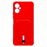Чехол-накладка - SC304 с картхолдером для Tecno Spark 9 Pro (красная)