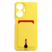 Чехол-накладка - SC304 с картхолдером для Realme C55 (желтая)
