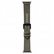 Ремешок - ApW39 Skin Apple Watch 44 mm экокожа (темно-зеленый) — 1