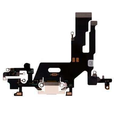 Шлейф для Apple iPhone 11 на разъем зарядки/микрофон (белый) Премиум &mdash; 1