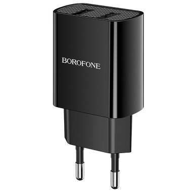 Сетевое зарядное устройство Borofone BA53A Powerway 2USB с кабелем Type-C (черное) — 10