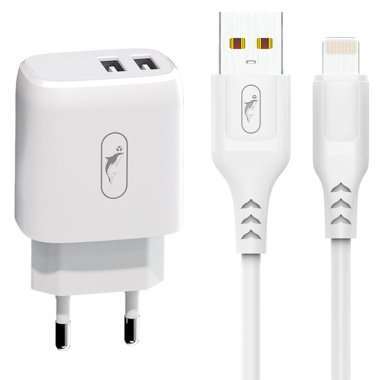 Сетевое зарядное устройство для Apple SKYDOLPHIN SC22EBL (USB - Lightning) (белый) — 1