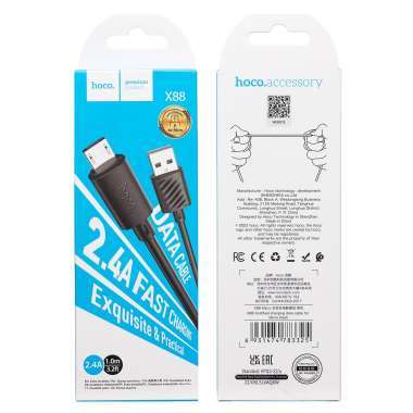 Кабель Hoco X88 (USB - micro USB) 100см (черный) — 2